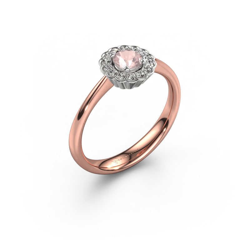 Image of Engagement ring Debi 585 rose gold Morganite champagne 4.2 mm