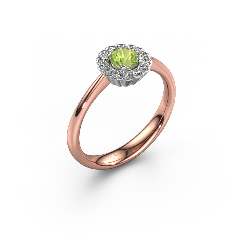 Image of Engagement ring Debi 585 rose gold Peridot 4.2 mm