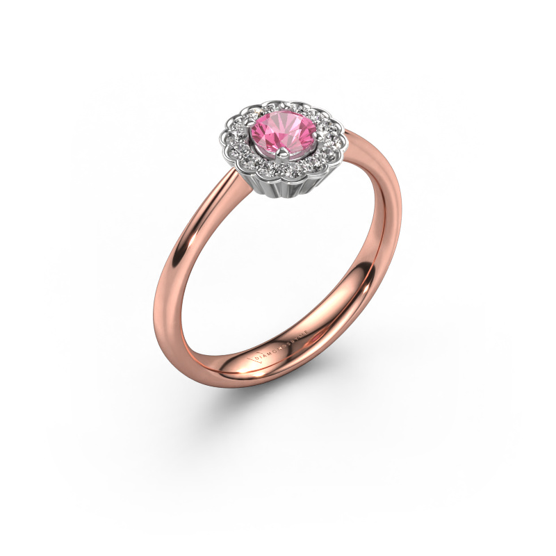 Image of Engagement ring Debi 585 rose gold Pink sapphire 4.2 mm