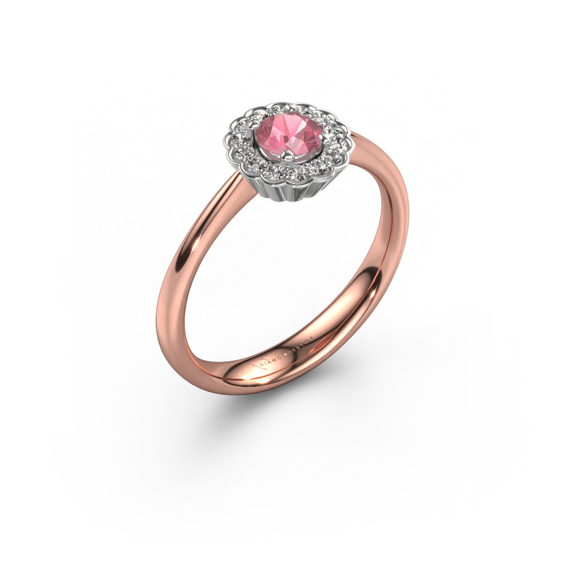 Image of Engagement ring Debi 585 rose gold Tourmaline pink 4.2 mm
