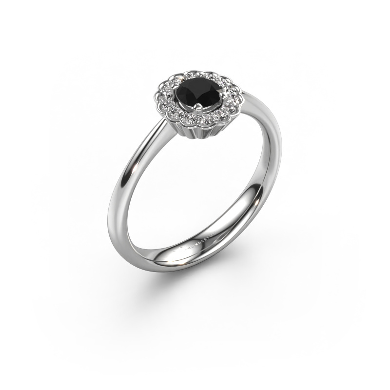 Image de Bague de fiançailles Debi 585 or blanc Diamant noir 0.50 crt