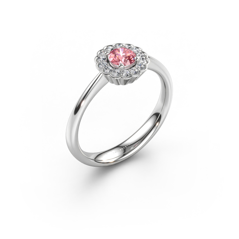 Bild av Förlovningsring Debi 950 platina Rosa labbodlad diamant 4.2 mm