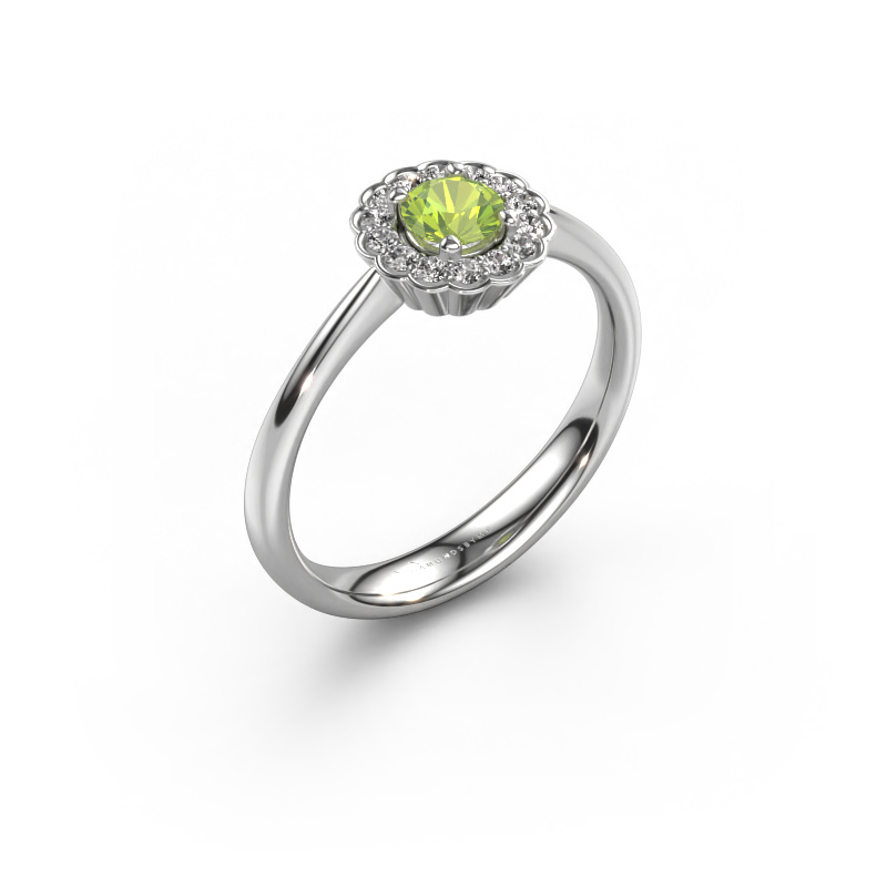 Image of Engagement ring Debi 585 white gold Peridot 4.2 mm