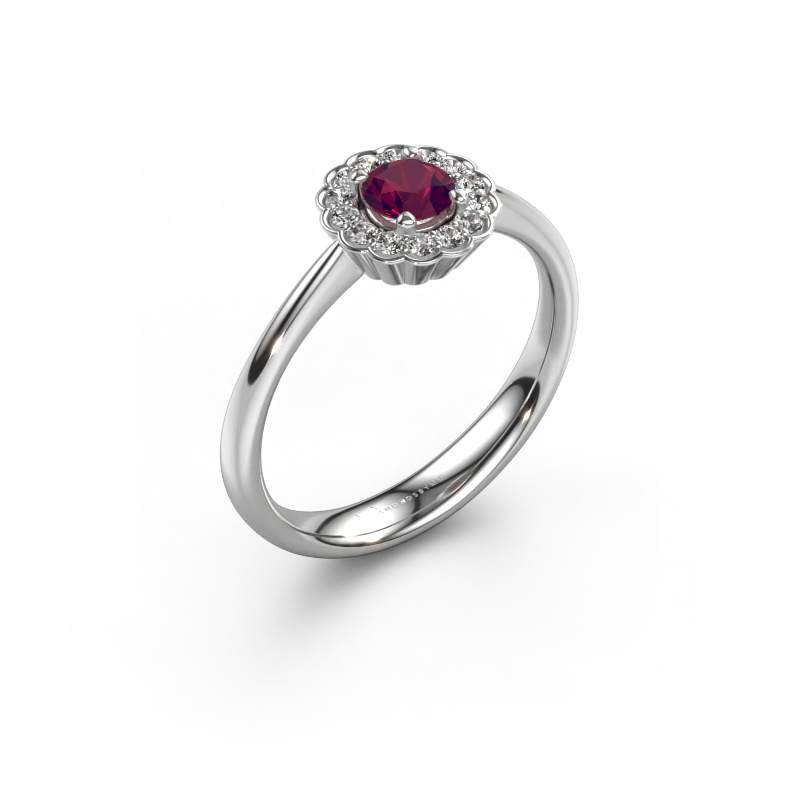 Image of Engagement ring Debi 585 white gold Rhodolite 4.2 mm