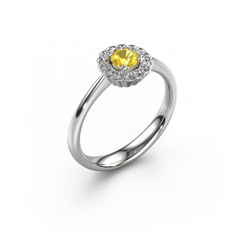 Image of Engagement ring Debi 950 platinum Yellow sapphire 4.2 mm