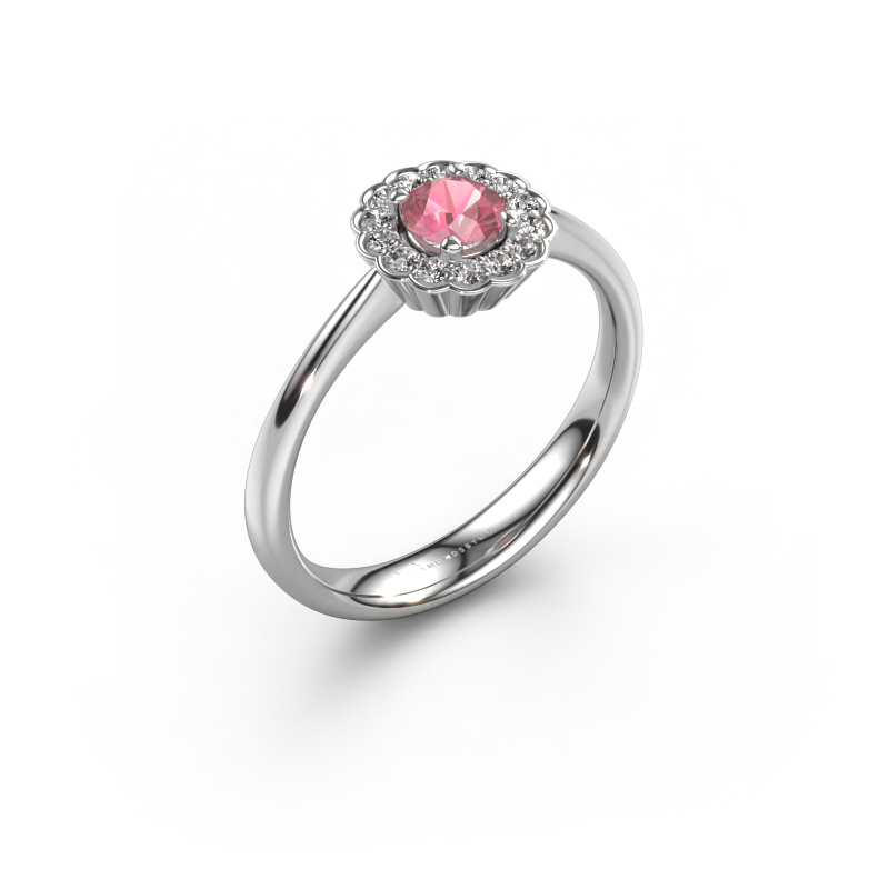 Image of Engagement ring Debi 585 white gold Tourmaline pink 4.2 mm