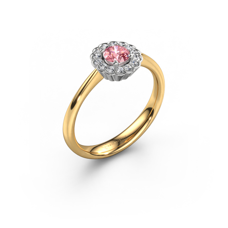 Image of Engagement ring Debi 585 gold Pink lab grown diamond 4.2 mm