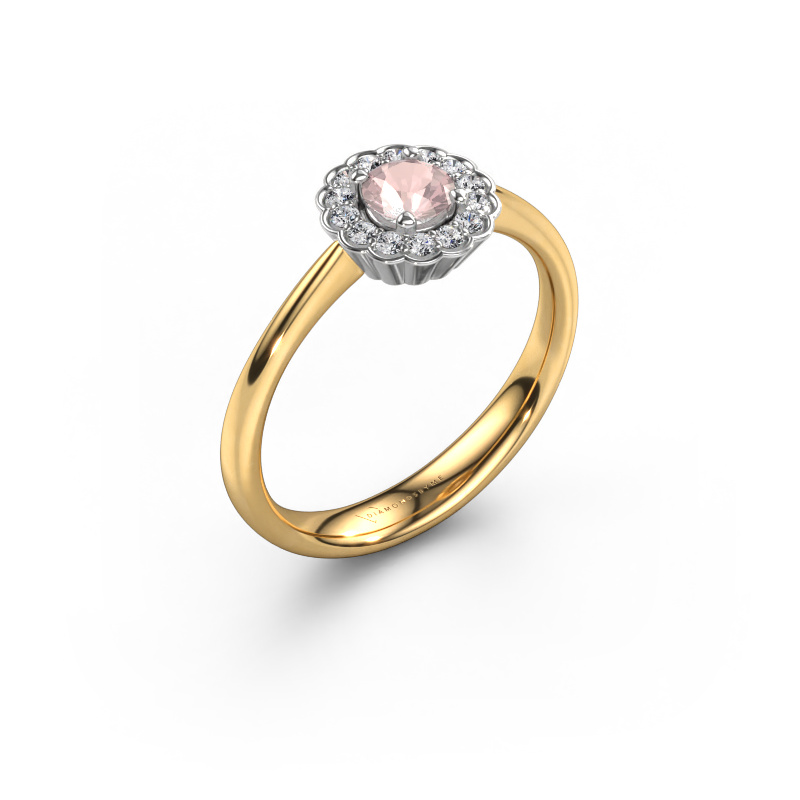 Image of Engagement ring Debi 585 gold Morganite champagne 4.2 mm