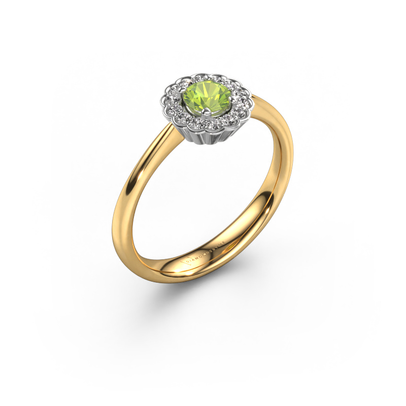Image of Engagement ring Debi 585 gold Peridot 4.2 mm