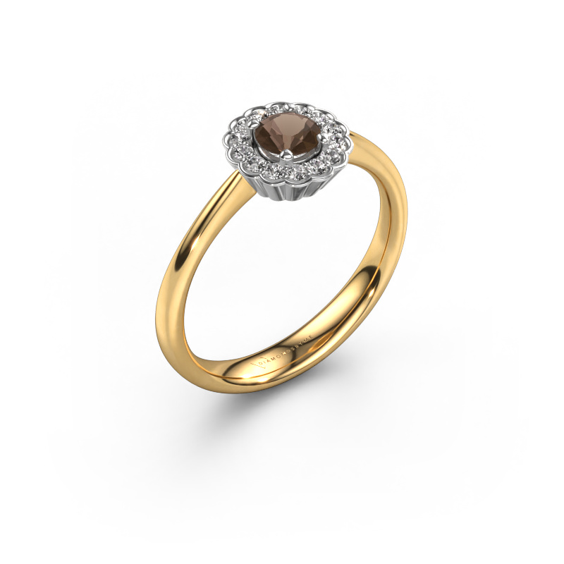 Image of Engagement ring Debi 585 gold Smokey quartz 4.2 mm