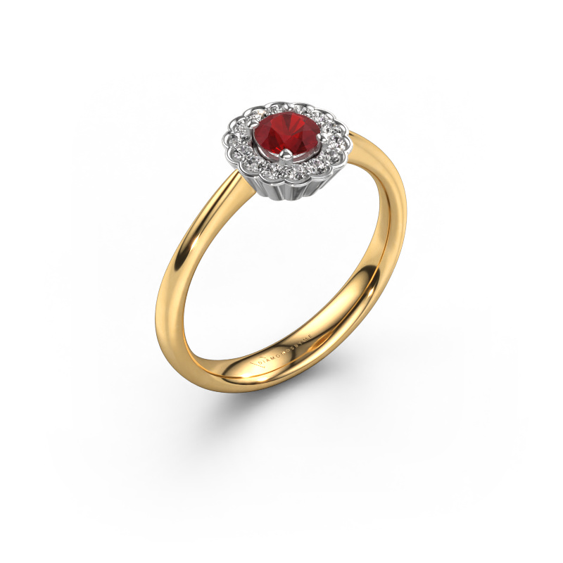 Image of Engagement ring Debi 585 gold Ruby 4.2 mm
