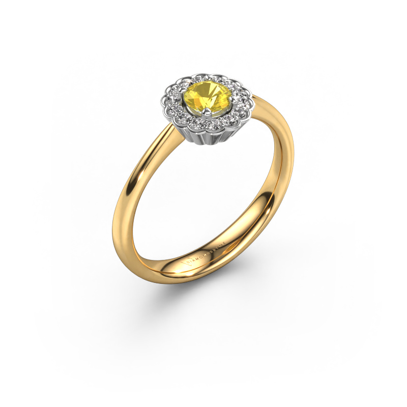 Bild von Verlobungsring Debi 585 Gold Gelb Saphir 4.2 mm