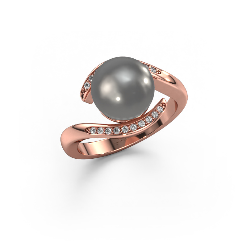 Image of Ring Dedra 585 rose gold Grey pearl 9 mm
