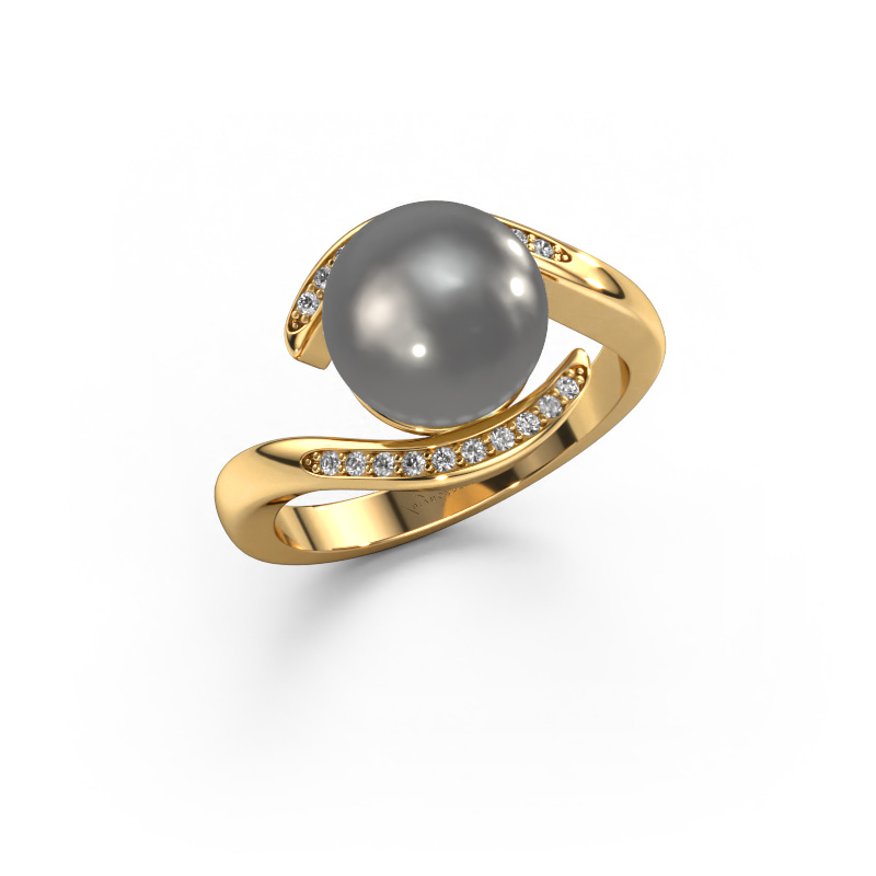 Image of Ring Dedra 585 gold Grey pearl 9 mm