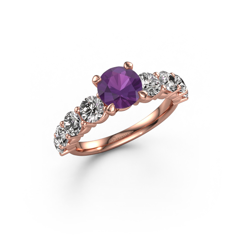 Image of Engagement ring Deja 585 rose gold Amethyst 6.5 mm