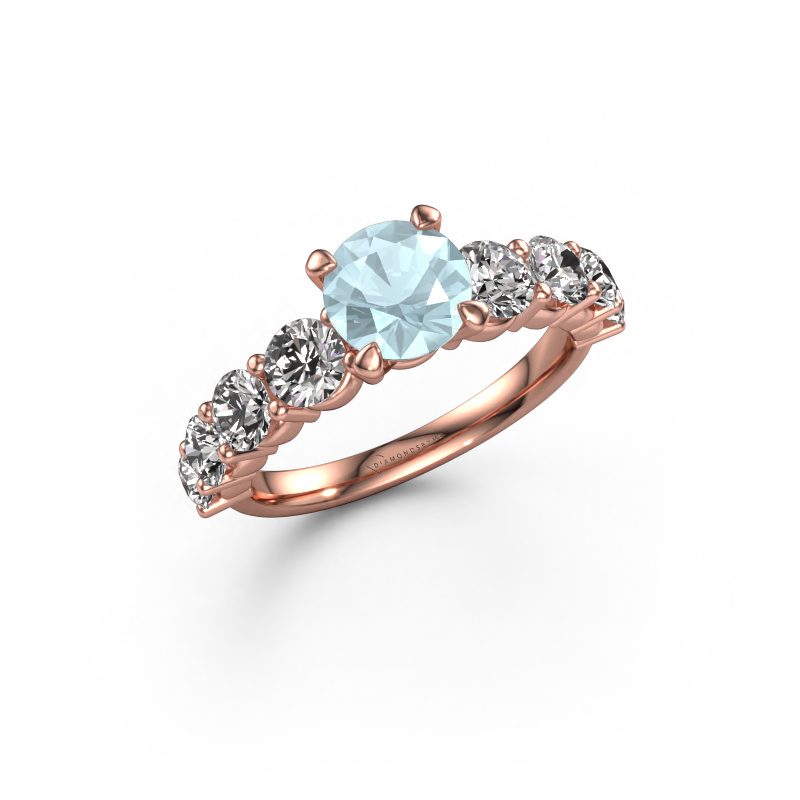 Image of Engagement ring Deja 585 rose gold Aquamarine 6.5 mm