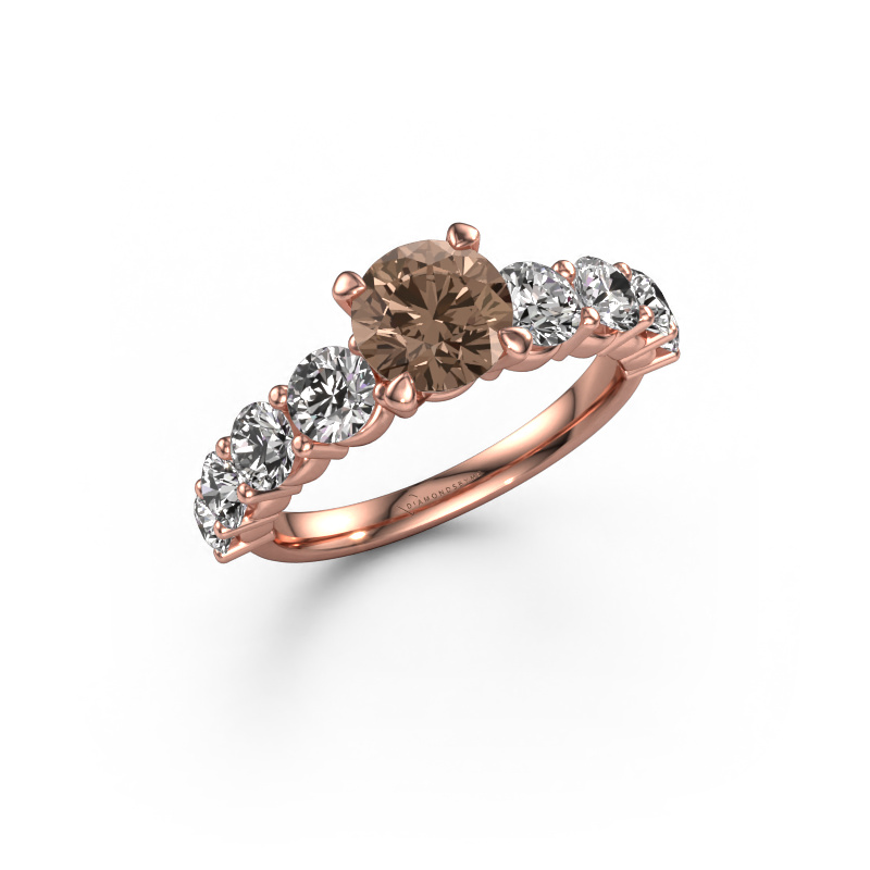 Image of Engagement ring Deja 585 rose gold Brown diamond 2.40 crt