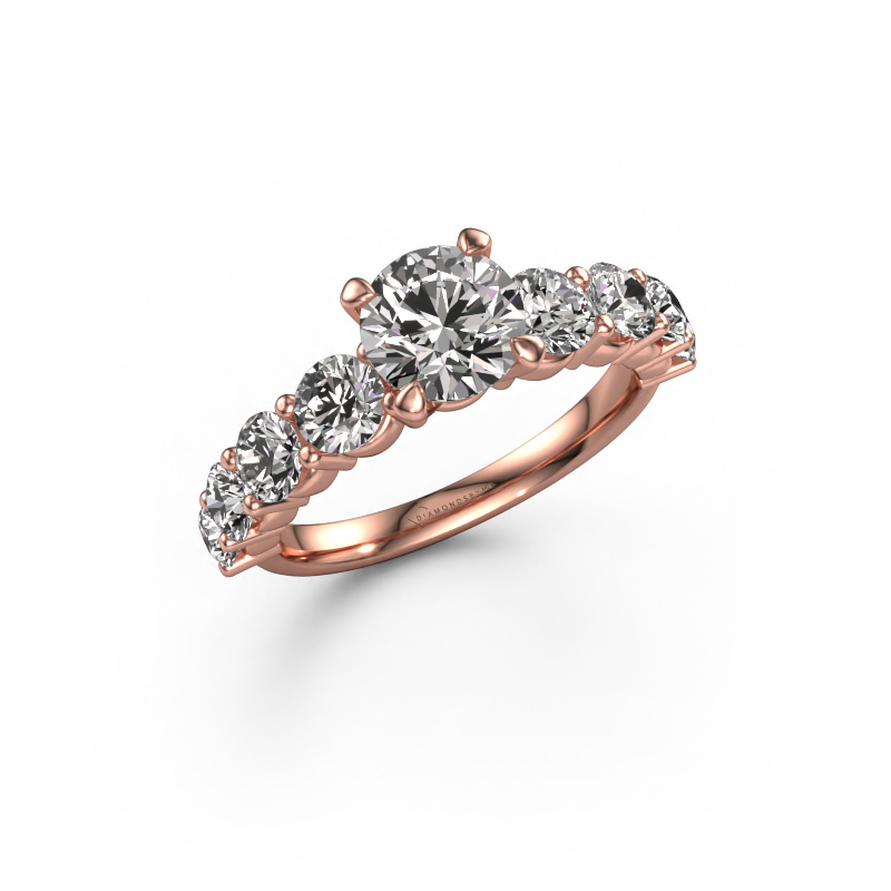 Image of Engagement ring Deja 585 rose gold Diamond 2.40 crt