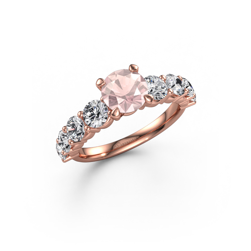 Bild von Verlobungsring Deja 585 Roségold Morganit Champagner 6.5 mm