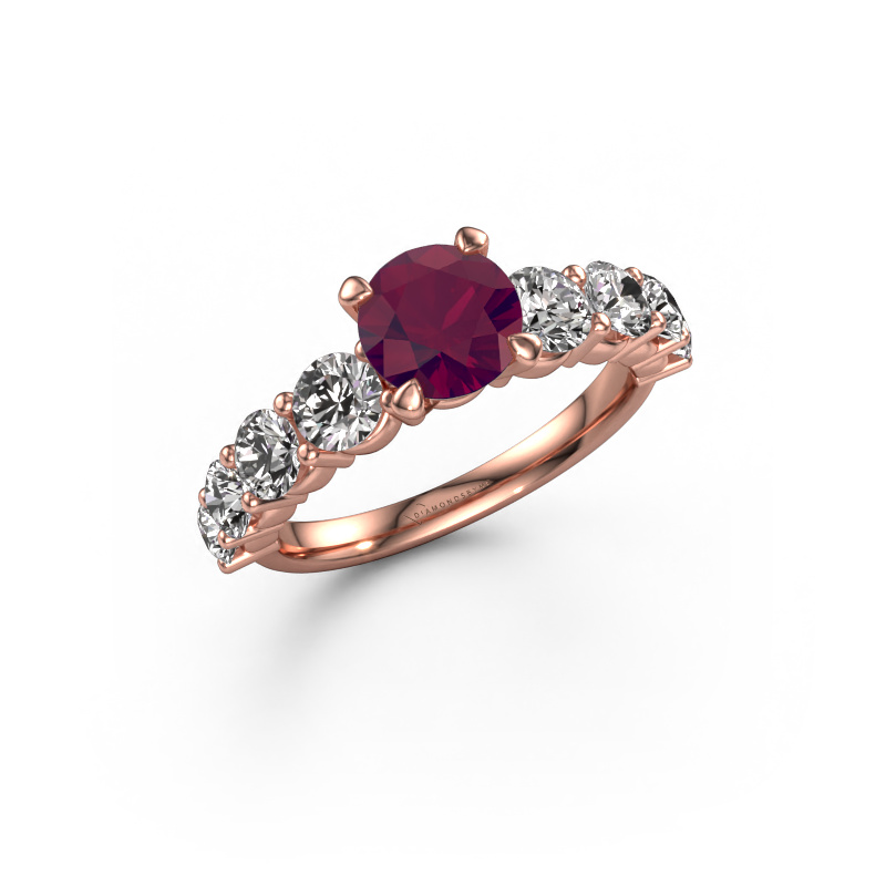 Bild von Verlobungsring Deja 585 Roségold Rhodolit 6.5 mm