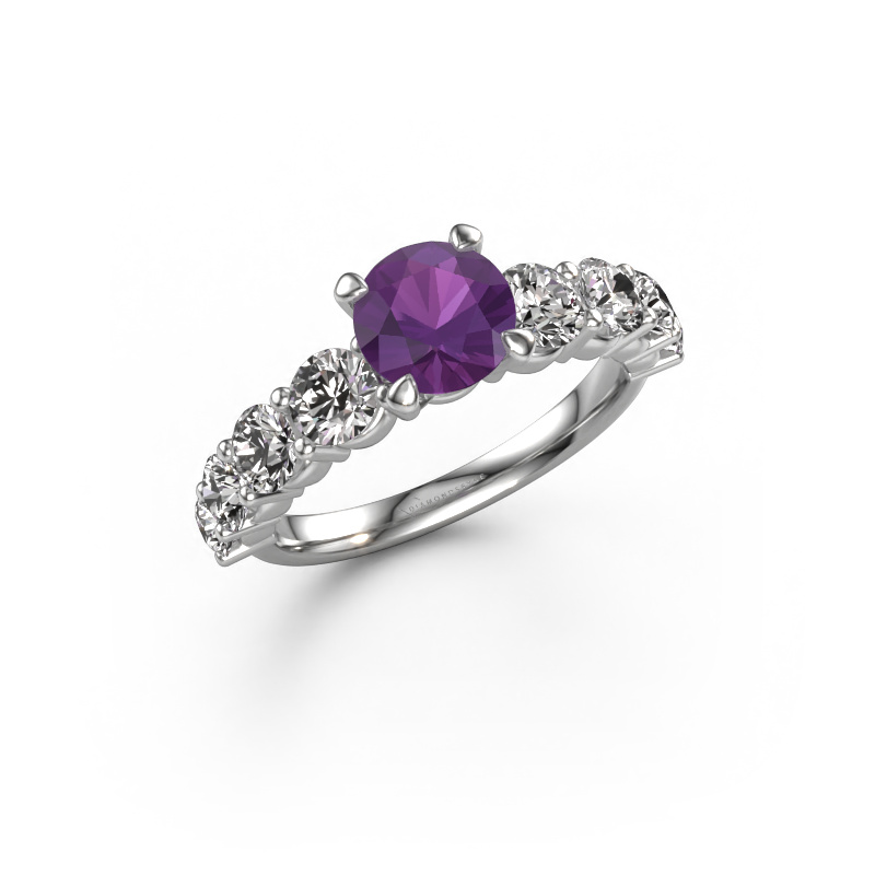 Image of Engagement ring Deja 950 platinum Amethyst 6.5 mm
