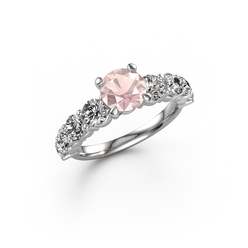 Image of Engagement ring Deja 950 platinum Morganite champagne 6.5 mm