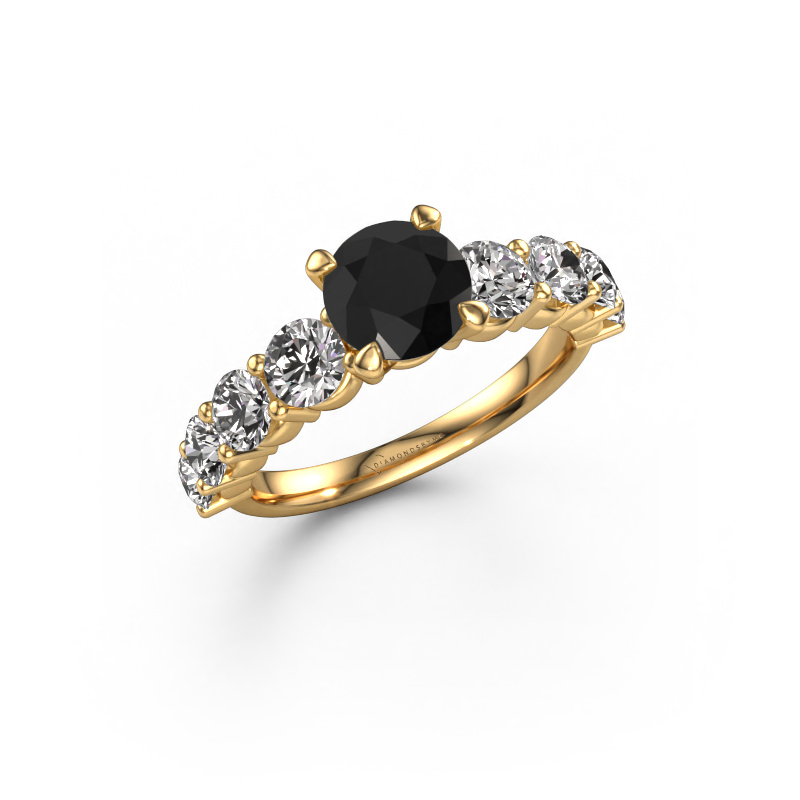 Image de Bague de fiançailles Deja 585 or jaune Diamant noir 2.70 crt