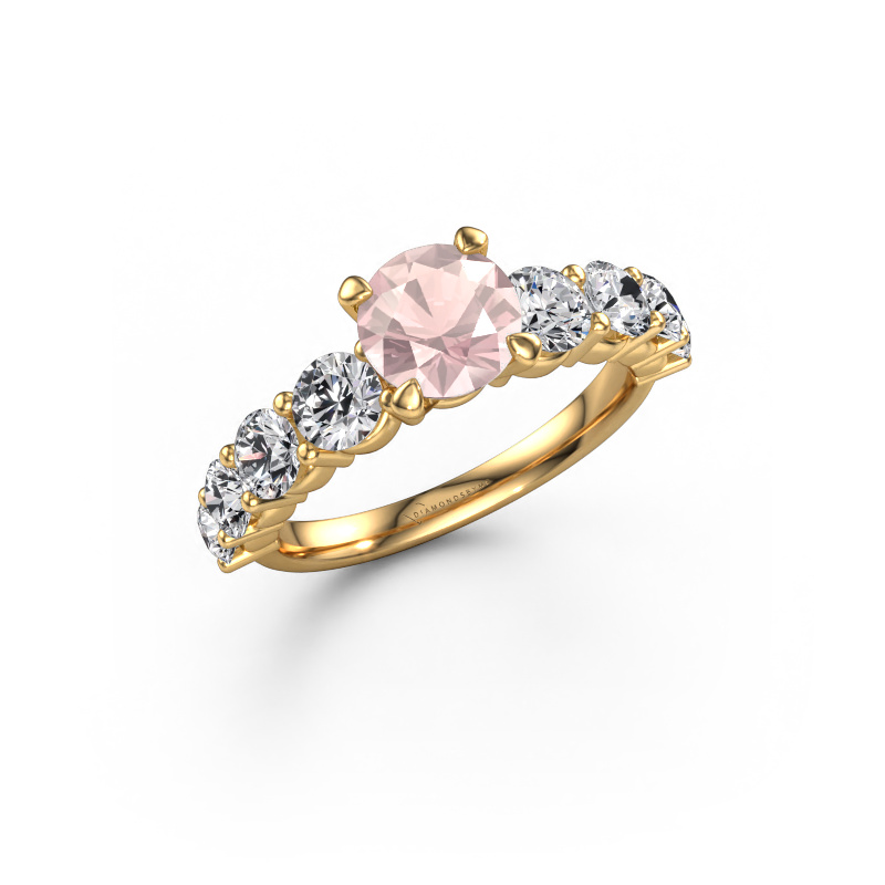 Image of Engagement ring Deja 585 gold Morganite champagne 6.5 mm