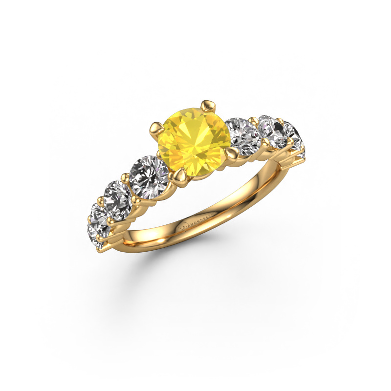 Bild von Verlobungsring Deja 585 Gold Gelb Saphir 6.5 mm