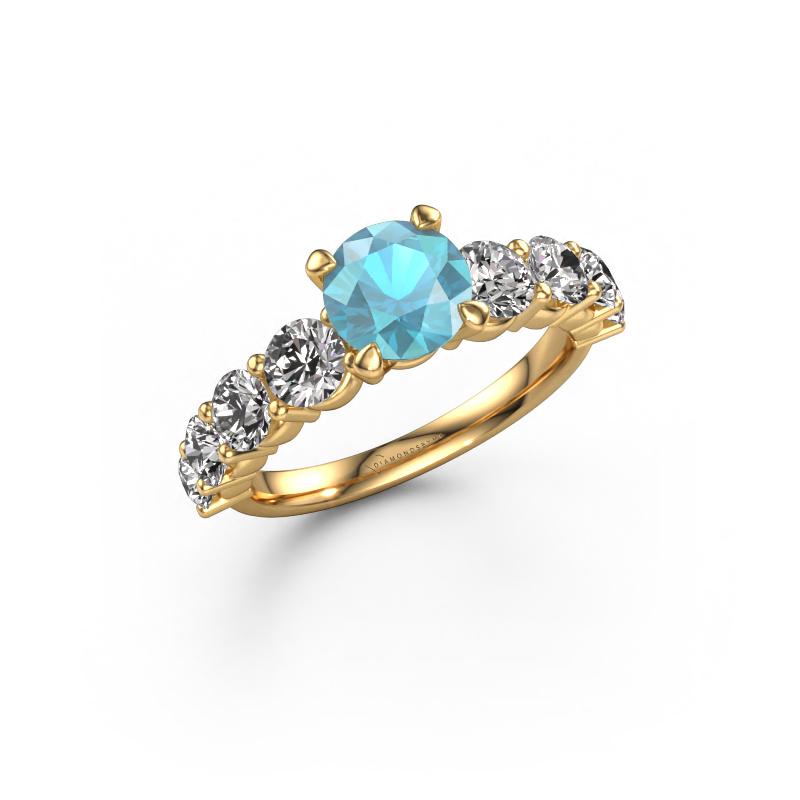 Bild von Verlobungsring Deja 585 Gold Blau Topas 6.5 mm