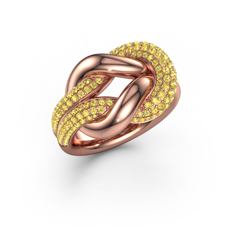 Image of Ring Delena 585 rose gold Yellow sapphire 0.8 mm