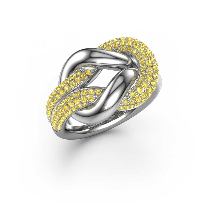 Image of Ring Delena 585 white gold Yellow sapphire 0.8 mm