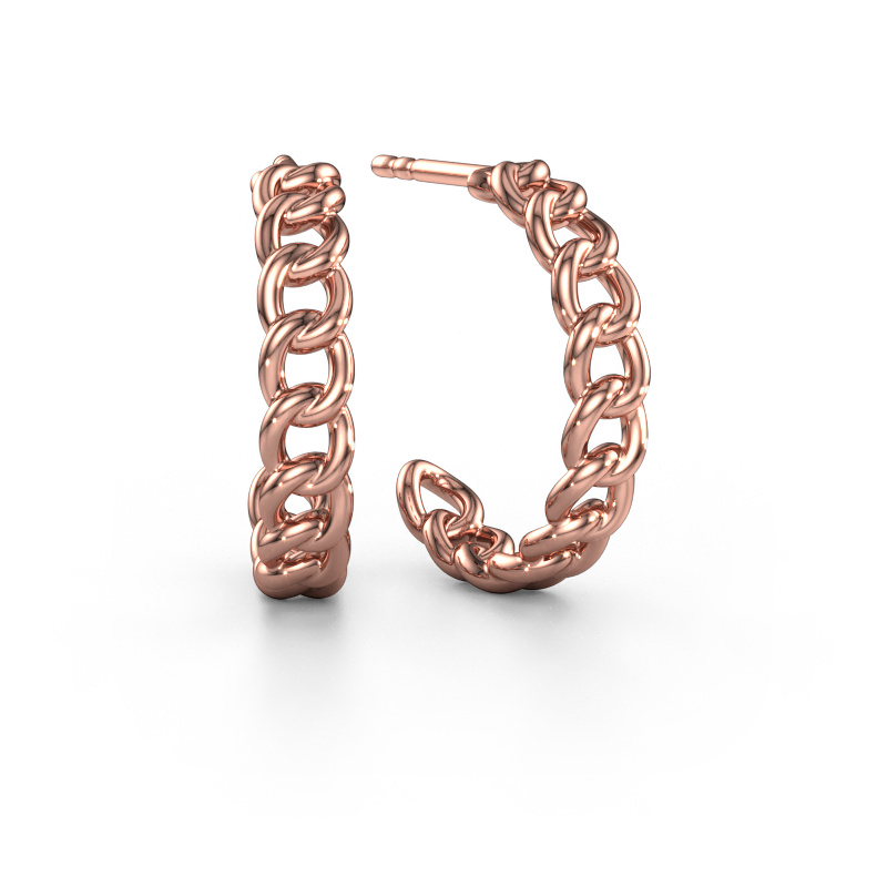 Image of Earrings Della 15mm 585 rose gold