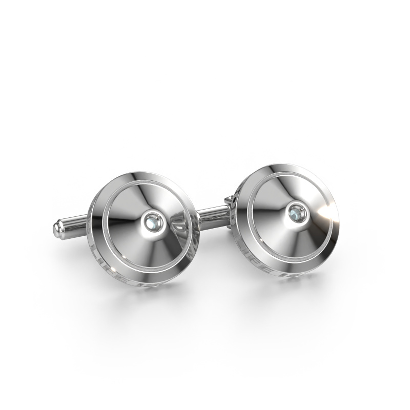 Image of Cufflinks Demian 585 white gold Aquamarine 2.2 mm