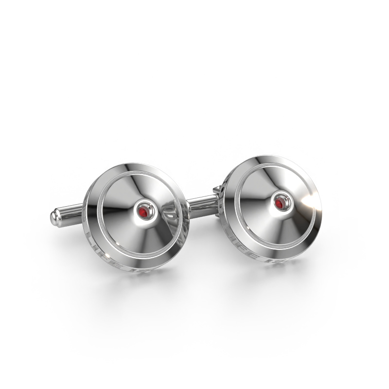 Image of Cufflinks Demian 585 white gold Ruby 2.2 mm