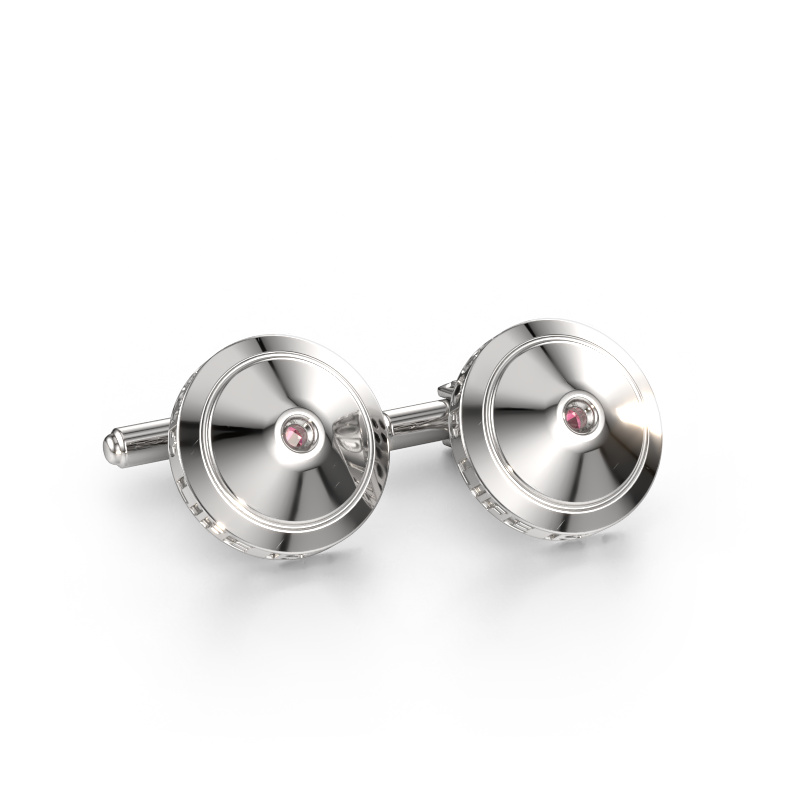 Image of Cufflinks Demian 585 white gold Tourmaline pink 2.2 mm