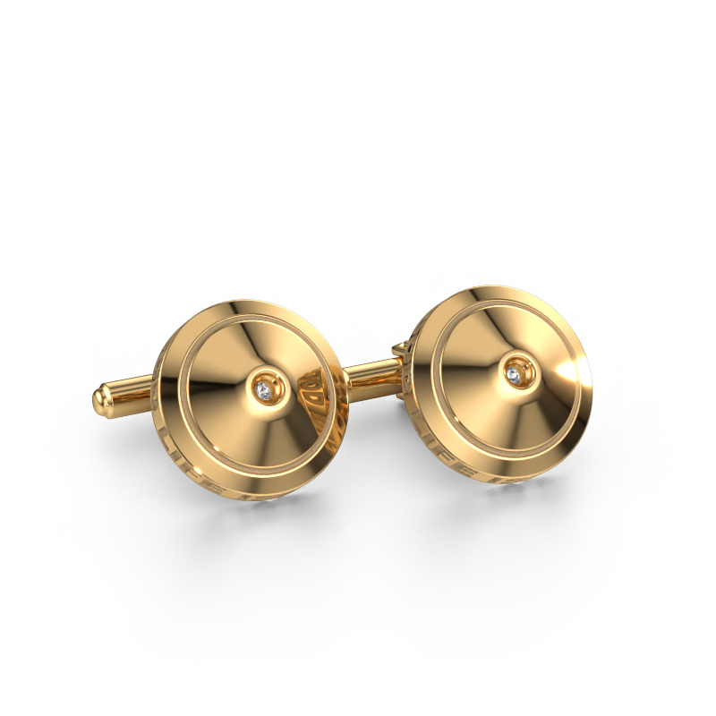 Image of Cufflinks Demian 585 gold Lab grown diamond 0.09 crt