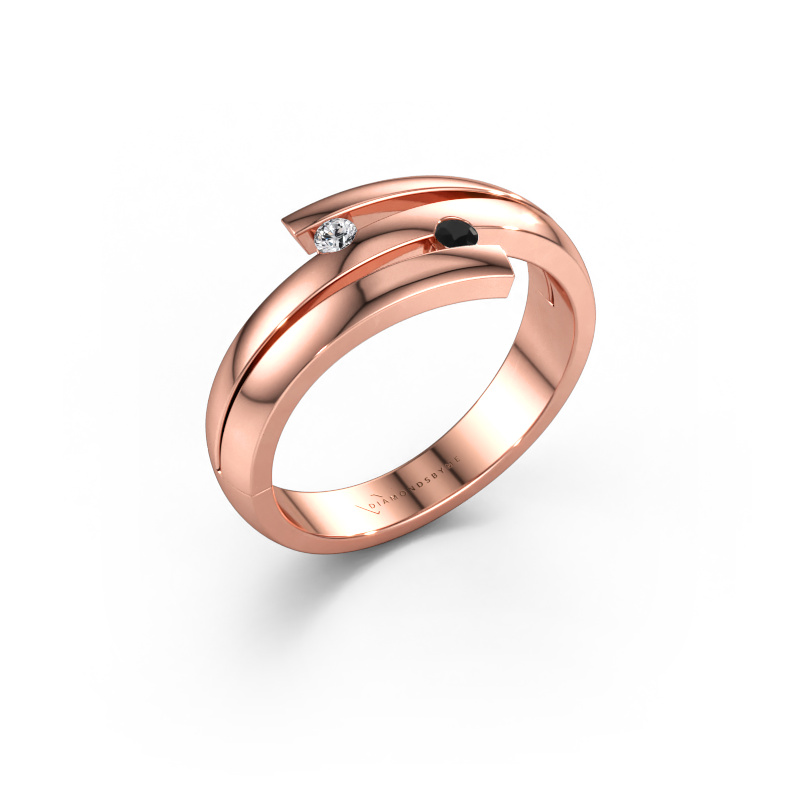 Bild av Ring Dena 585 roséguld Svart diamant 0.066 crt