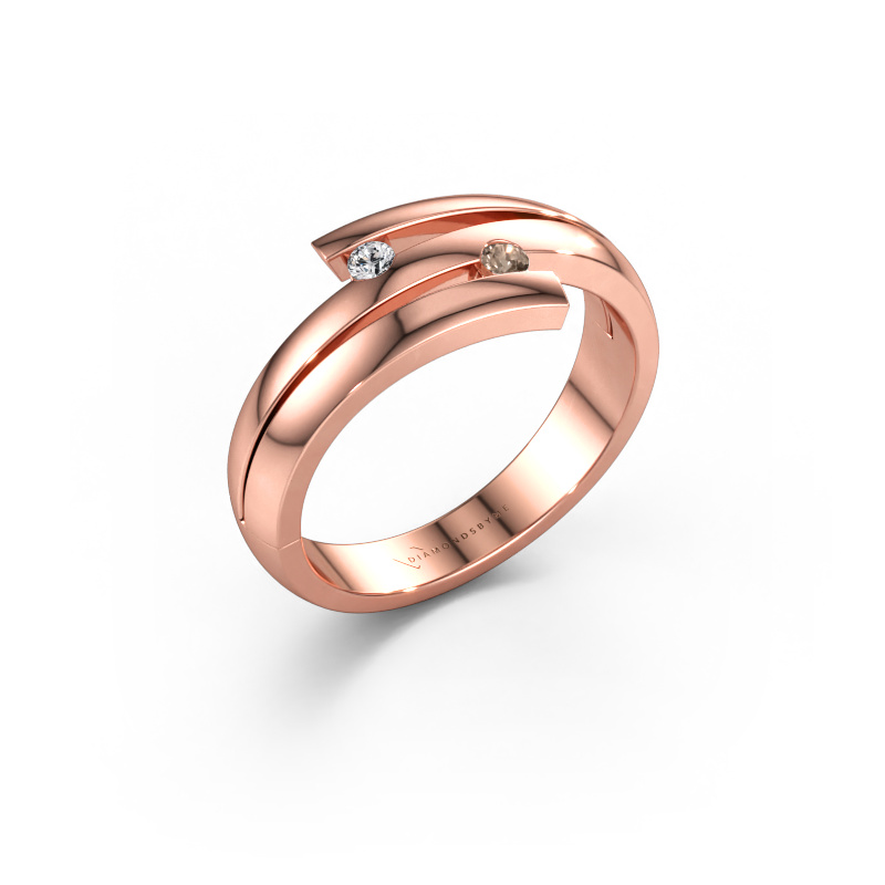 Immagine di Anello Dena 585 oro rosa Diamante marrone 0.06 crt