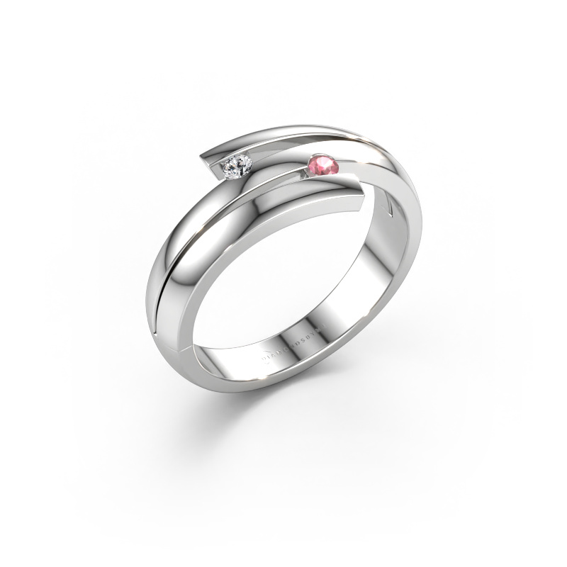 Immagine di Anello Dena 585 oro bianco Tormalina rosa 2 mm