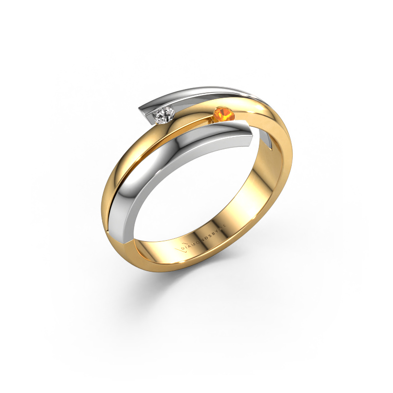 Image de Bague Dena 585 or jaune Citrine 2 mm