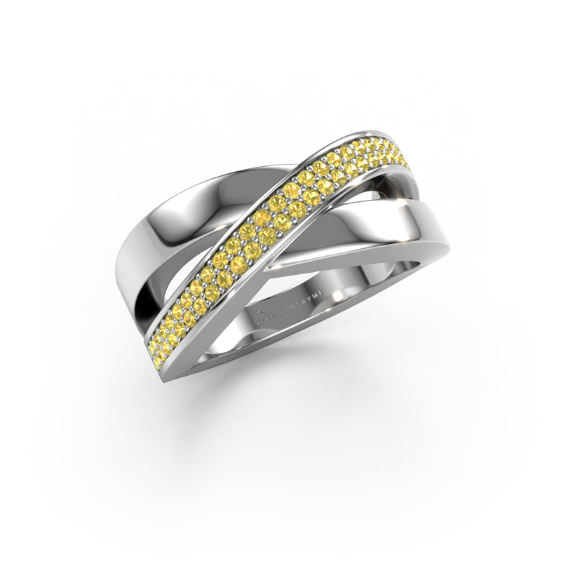 Image of Ring Denisse 950 platinum Yellow sapphire 1 mm