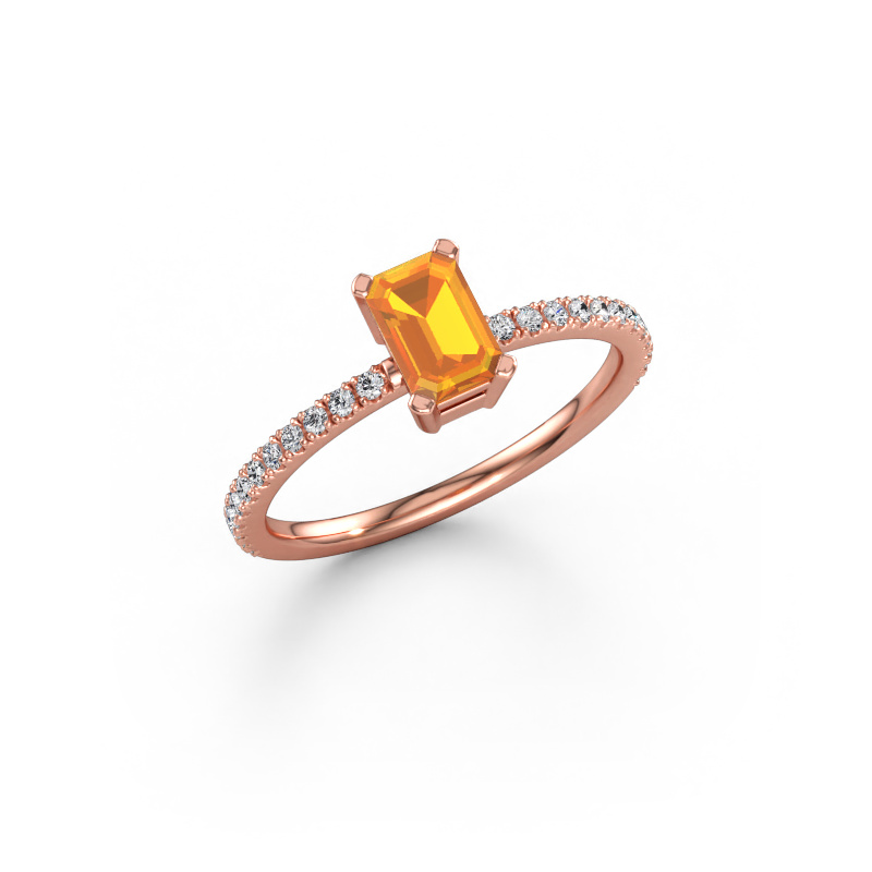 Bild av Förlovningsring Denita 2 EME 585 roséguld Citrin 6x4 mm