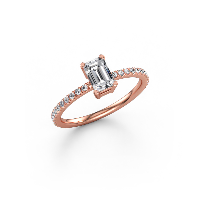 Immagine di Anello di fidanzamento Denita 2 EME 585 oro rosa Diamante lab grown 0.880 crt