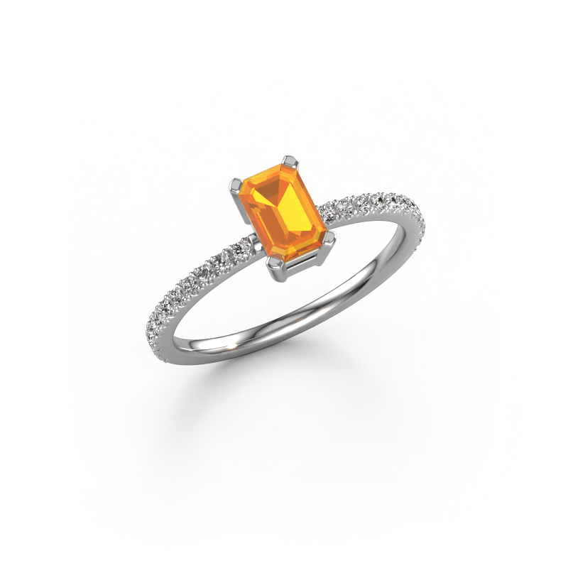 Bild von Verlobungsring Denita 2 EME 950 Platin Citrin 6x4 mm