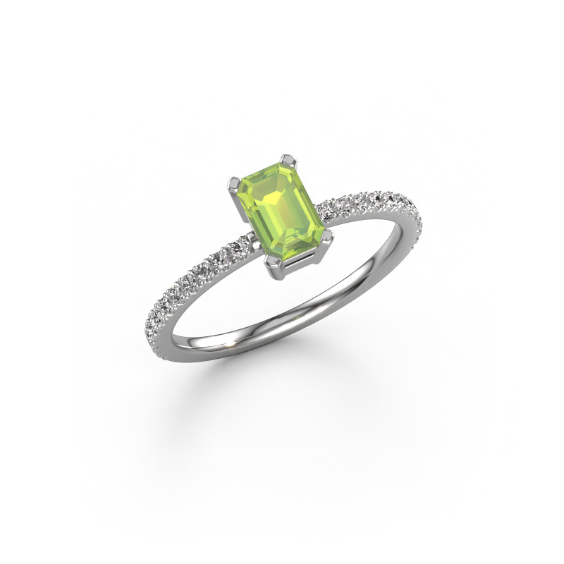Image of Engagement ring Denita 2 EME 950 platinum Peridot 6x4 mm