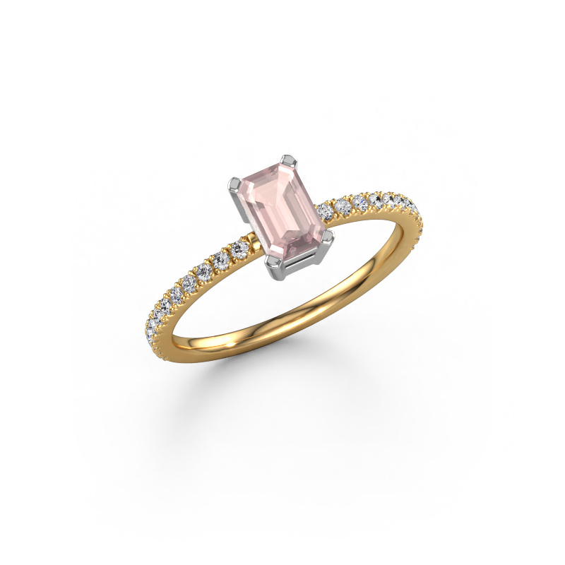 Image of Engagement ring Denita 2 EME 585 gold Morganite champagne 6x4 mm