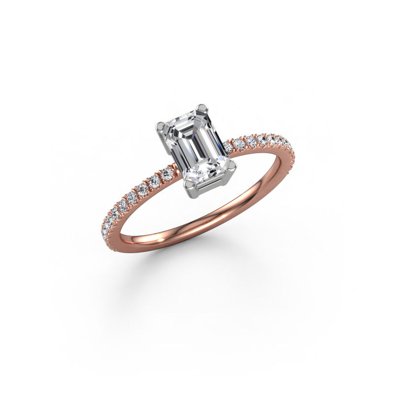 Image de Bague de fiançailles Denita 2 EME 585 or rose Diamant synthétique 1.08 crt