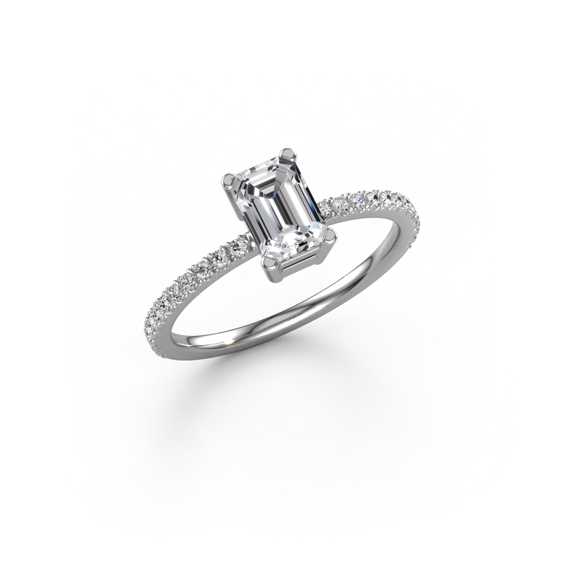 Image de Bague de fiançailles Denita 2 EME 950 platine Diamant synthétique 1.08 crt