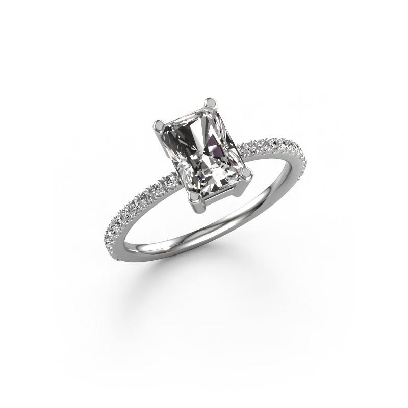 Image of Engagement ring Denita 2 RAD 950 platinum Lab grown diamond 1.68 crt